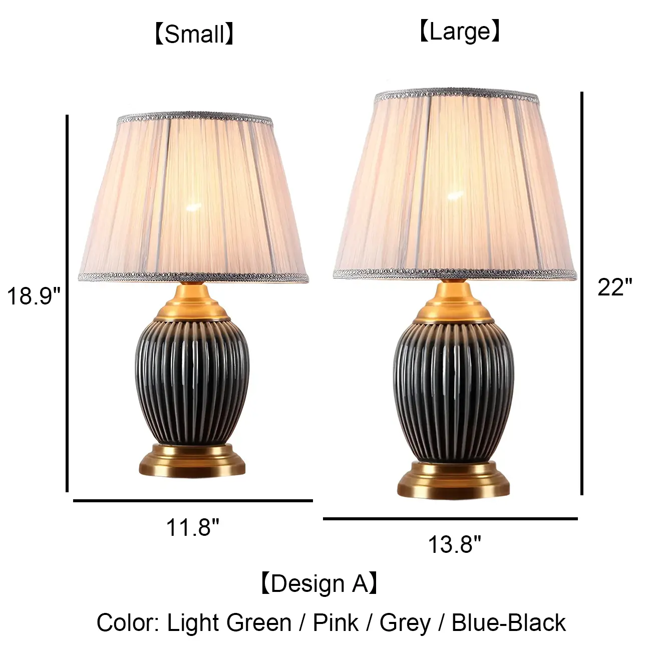 Elegant Barrel Fabric Shade Ceramic Table Lamp for Bedroom #size | homeyfad