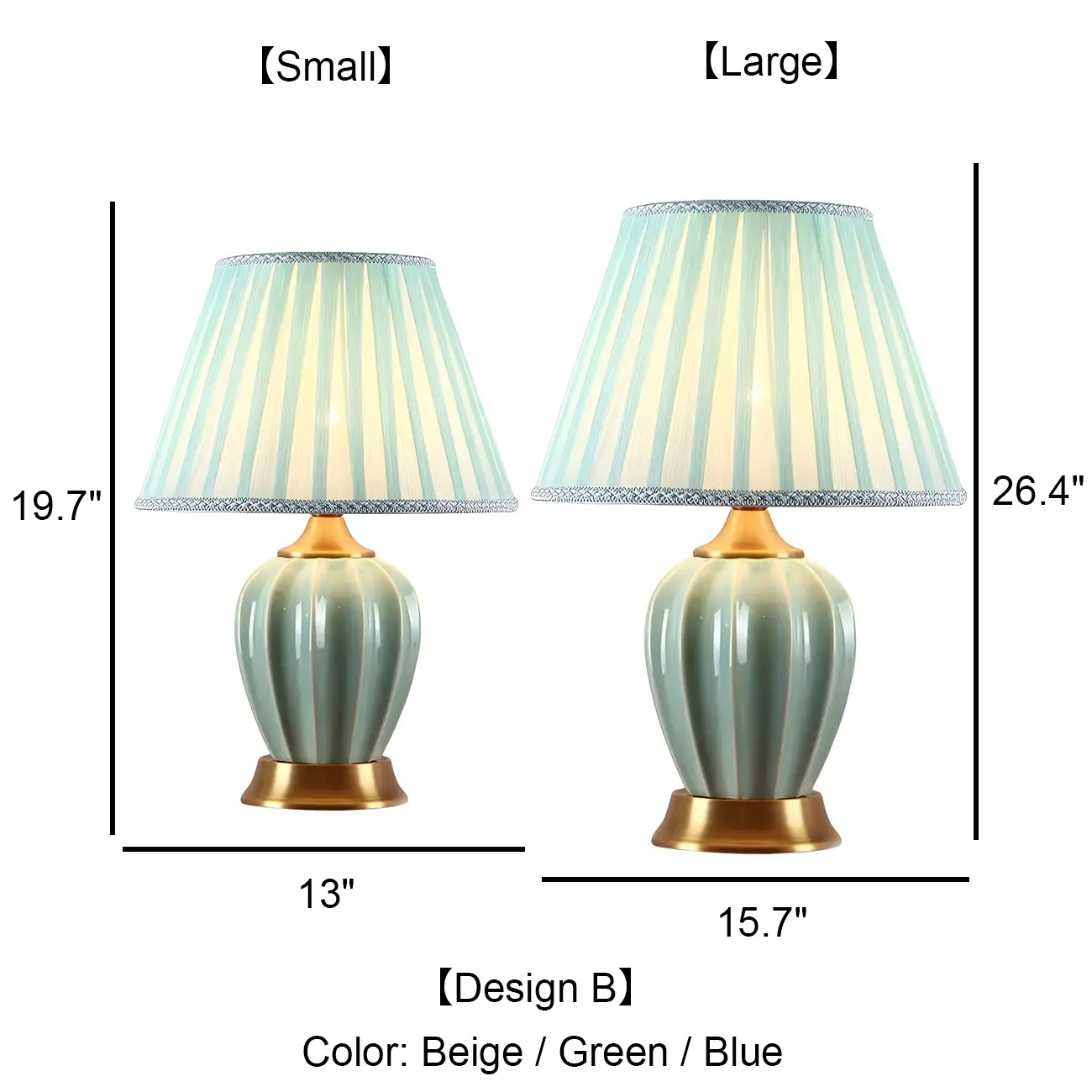 Elegant Barrel Fabric Shade Ceramic Table Lamp for Bedroom Image - 10 | homeyfad