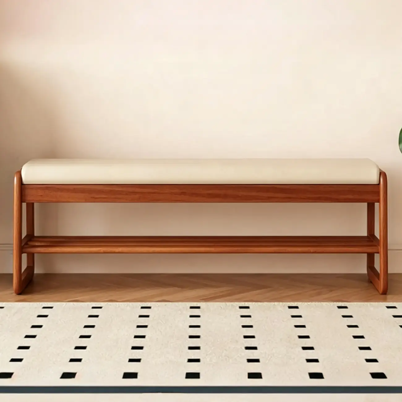 Modern Black Upholstered Shoe Bench with Storage Shelves Image - 21 | homeyfad