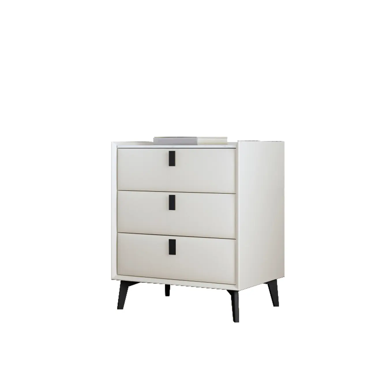 3 Tiers Modern Stone Top Leather Drawers Nightstand Image - 16 | homeyfad