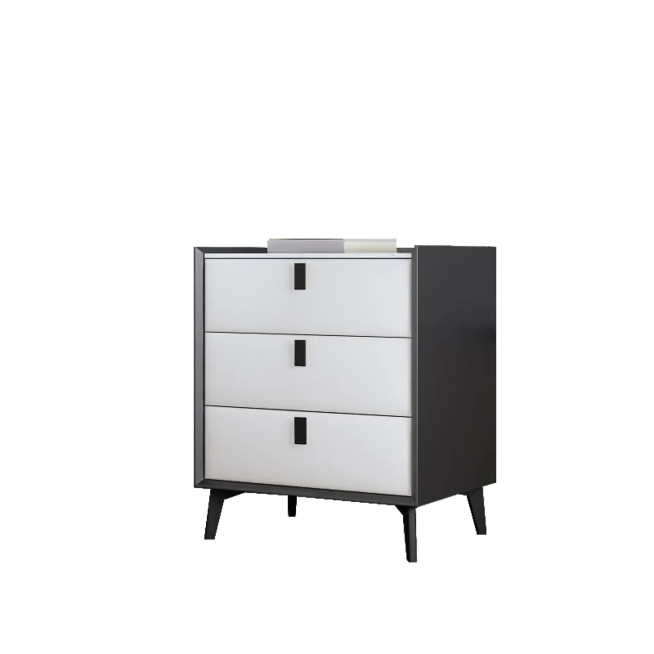 3 Tiers Modern Stone Top Leather Drawers Nightstand Image - 17