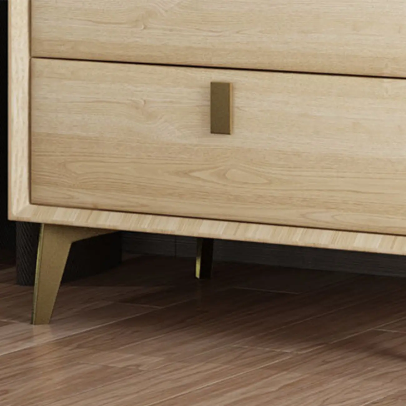 3 Tiers Modern Stone Top Leather Drawers Nightstand Image - 6 | homeyfad