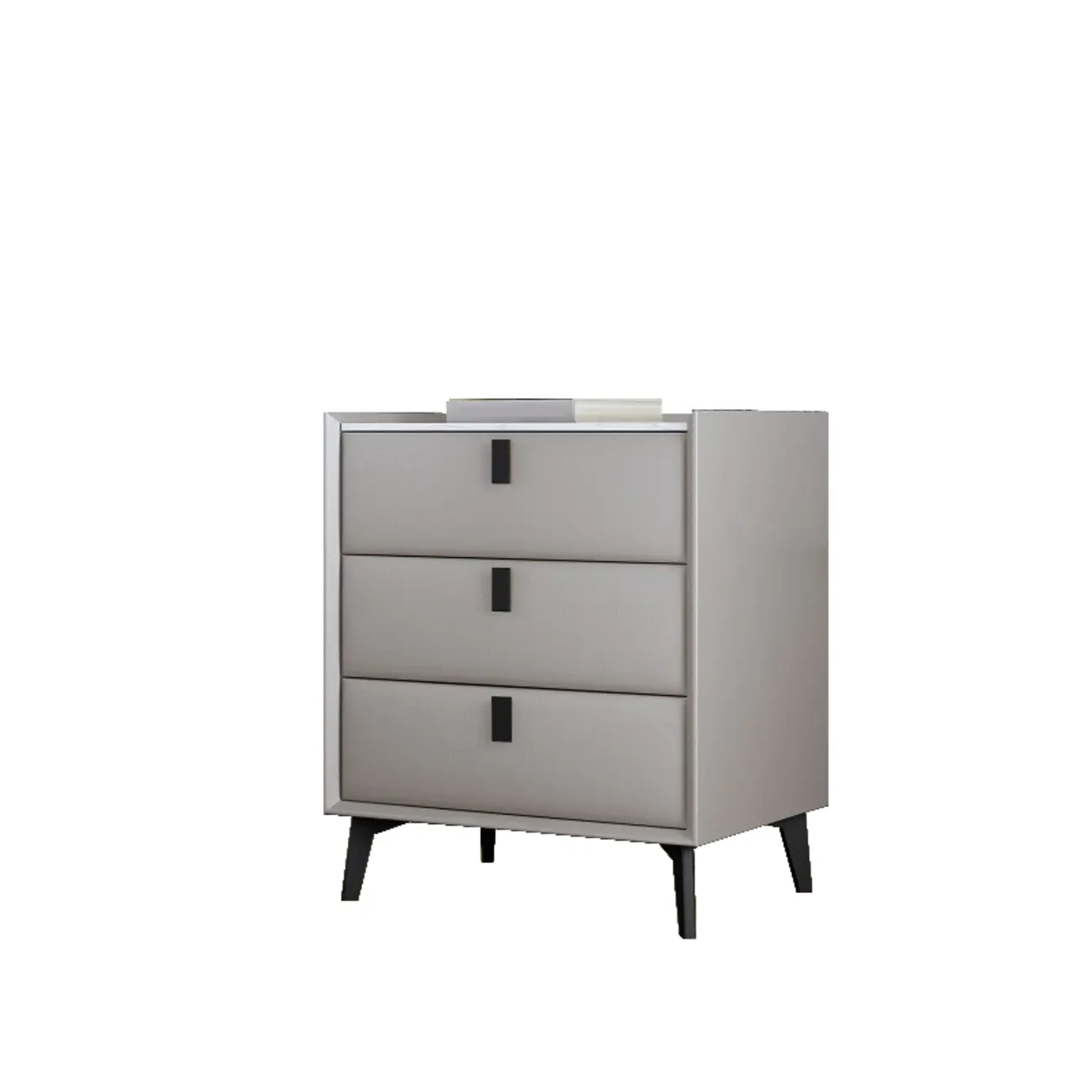 3 Tiers Modern Stone Top Leather Drawers Nightstand Image - 26 | homeyfad