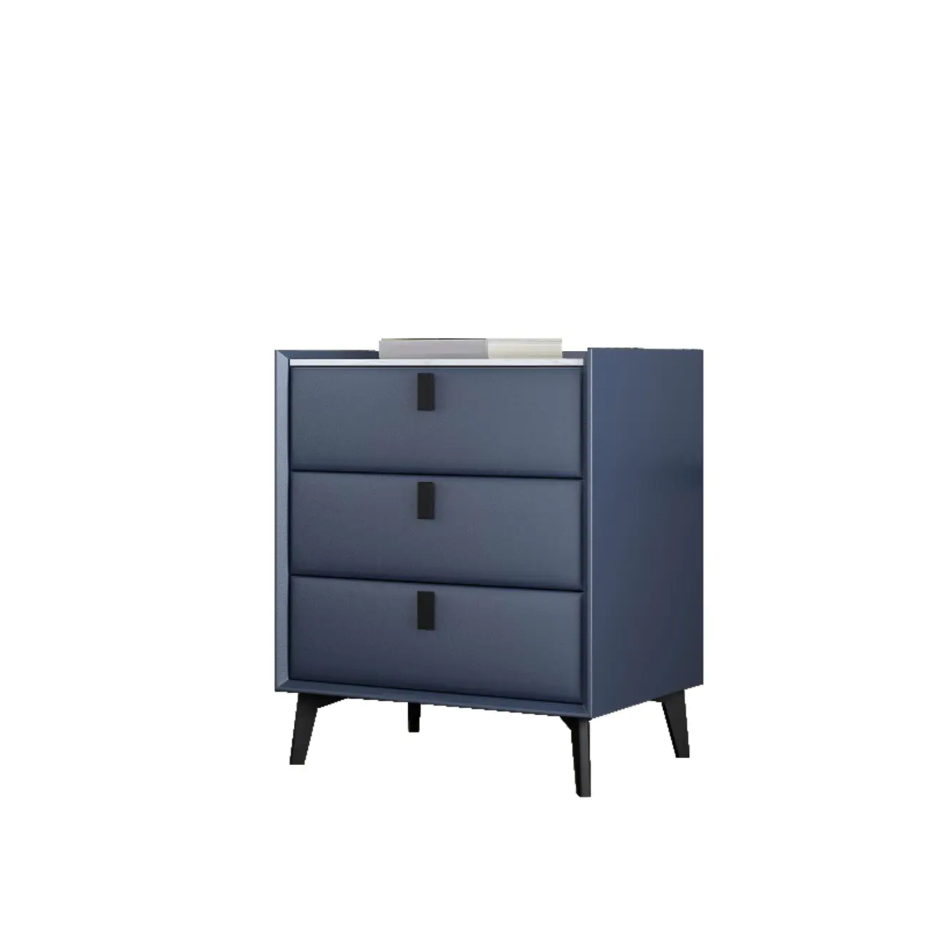 3 Tiers Modern Stone Top Leather Drawers Nightstand Image - 28 | homeyfad