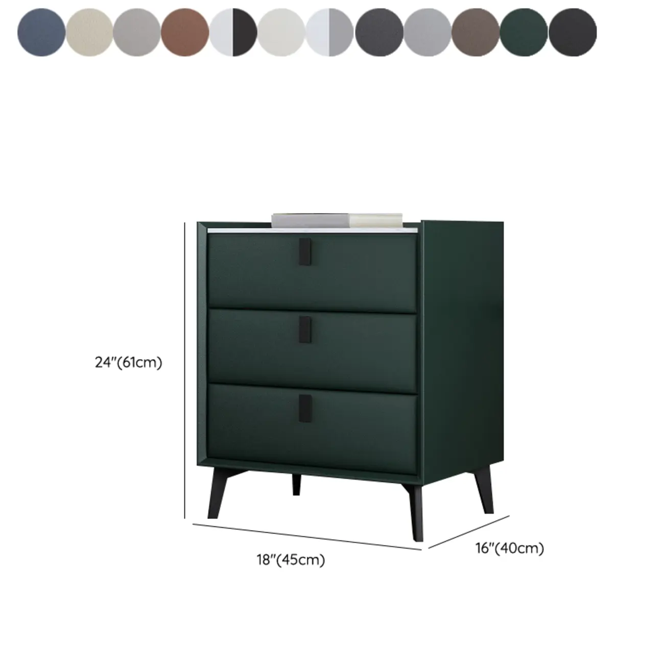 3 Tiers Modern Stone Top Leather Drawers Nightstand Image - 40 | homeyfad