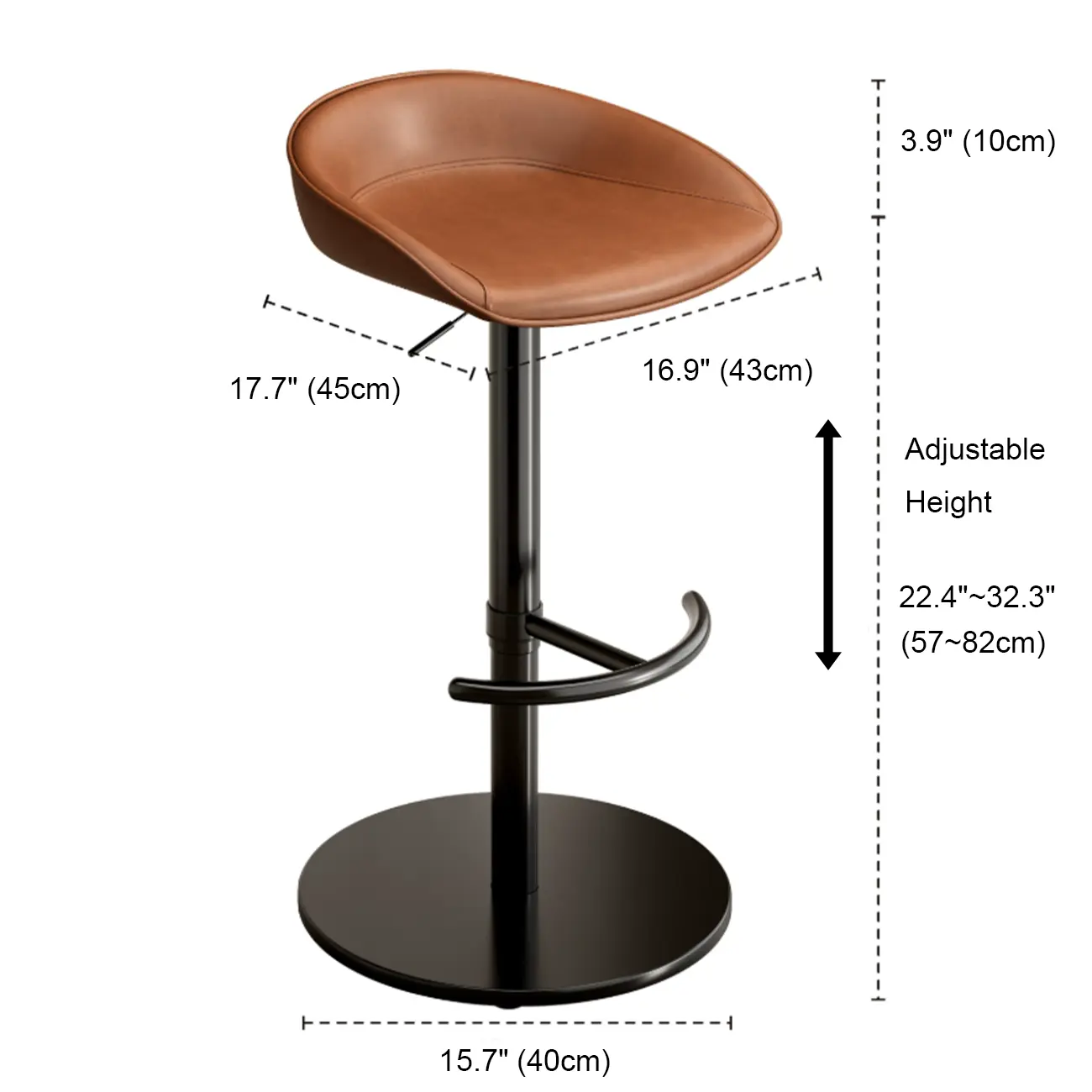 Industrial Modern Pedestal Leather Bar Stools #size | homeyfad