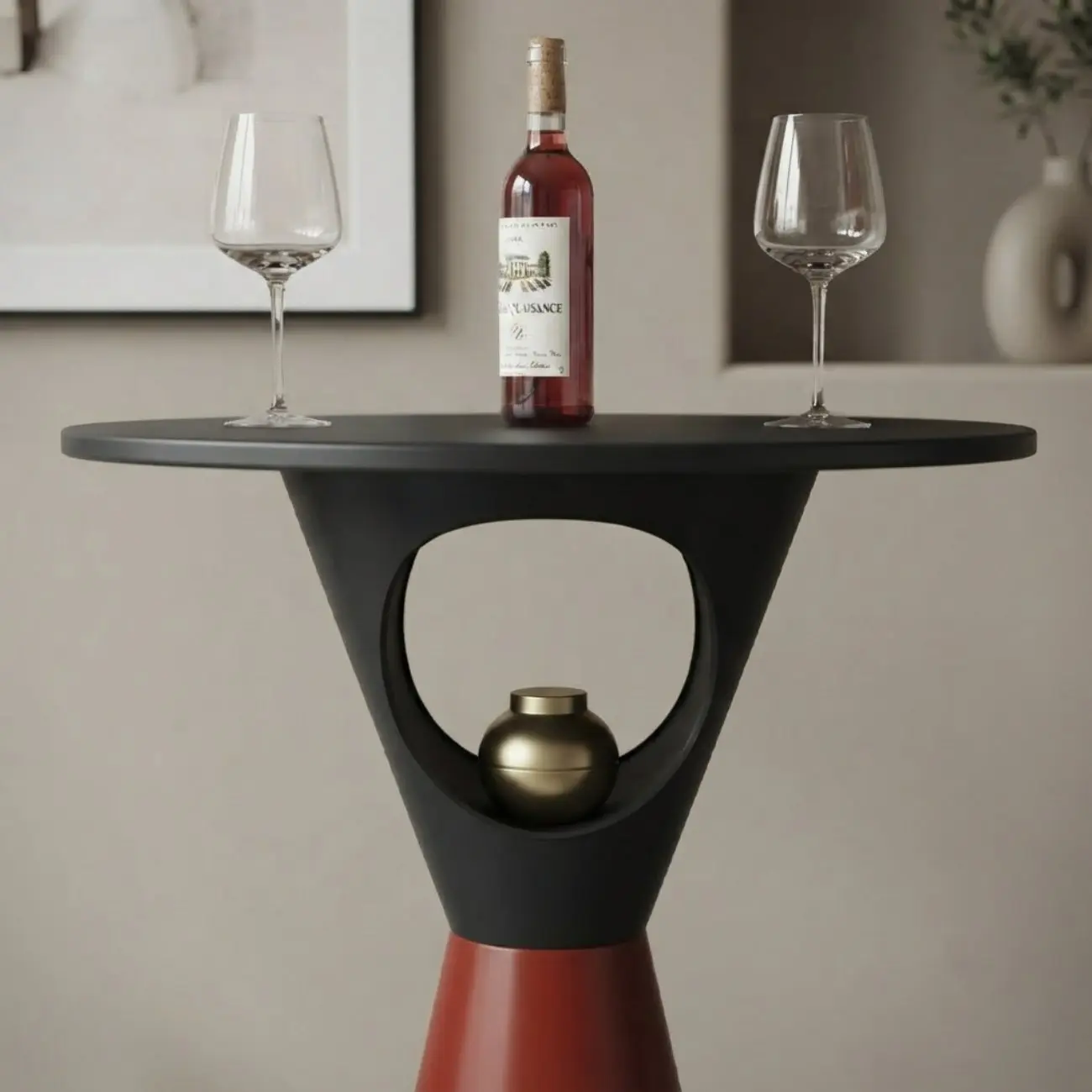 41.3" Modern Minimalist Round Metal Pedestal Bar Height Table Image - 5 | homeyfad