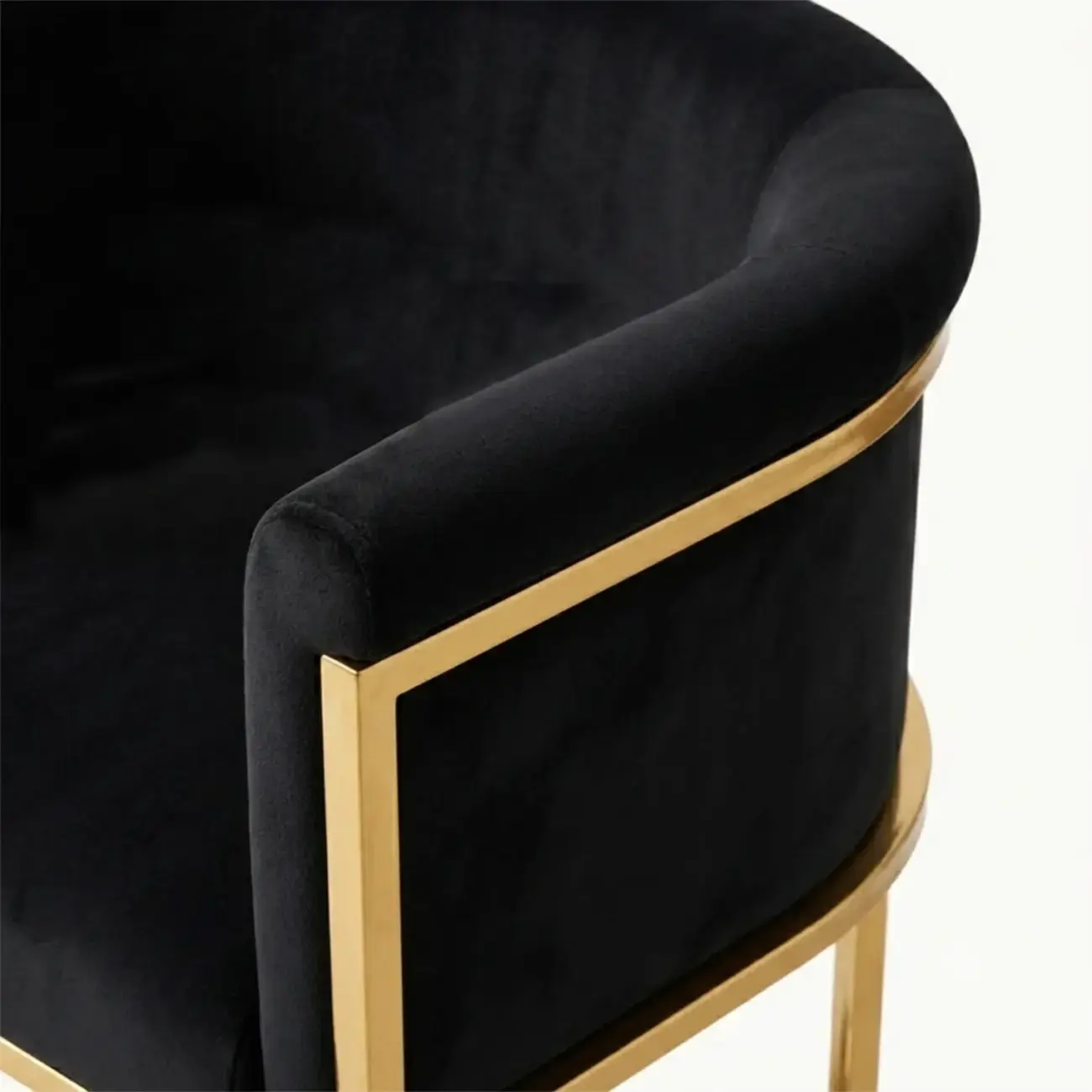 Glam Gold Sled Velvet Upholstered Bar Stool Image - 9 | homeyfad