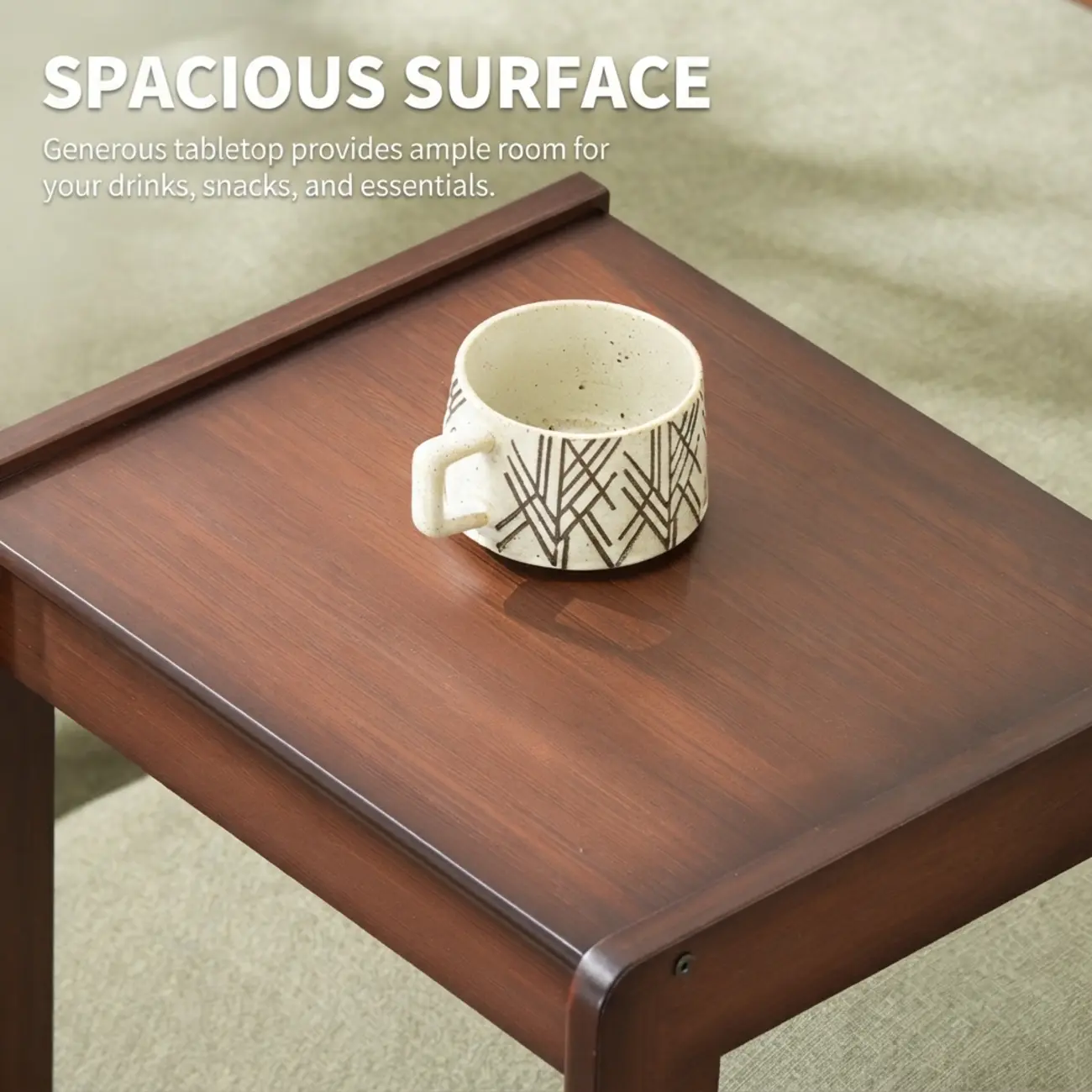 Modern Rolling Bamboo C-Shaped Side Table with Drawer Image - 9 | homeyfad