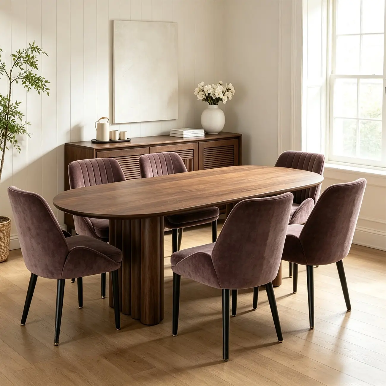 Contemporary Mid-back Chenille Fabric Upholstered Dining Chairs Image - 4 | homeyfad