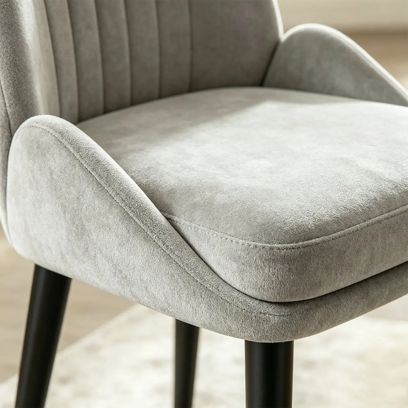 Contemporary Mid-back Chenille Fabric Upholstered Dining Chairs Image - 8 | homeyfad