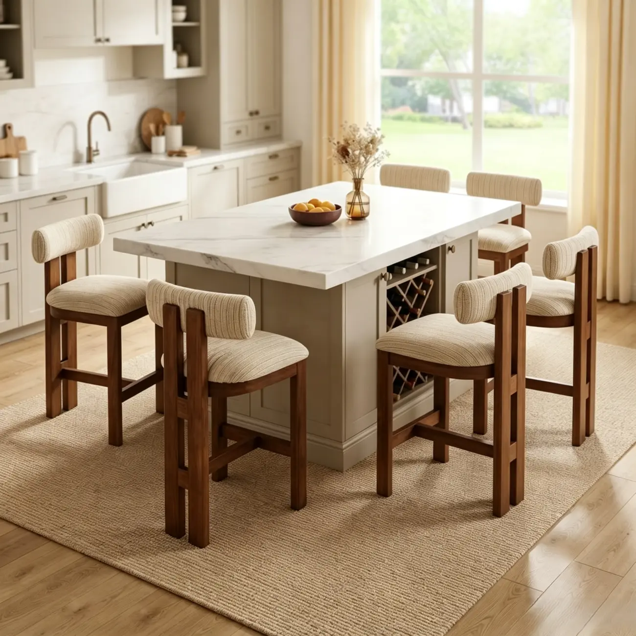 Mid-Century Modern Curved Back Wood Counter Height Bar Stools Image - 5 | homeyfad