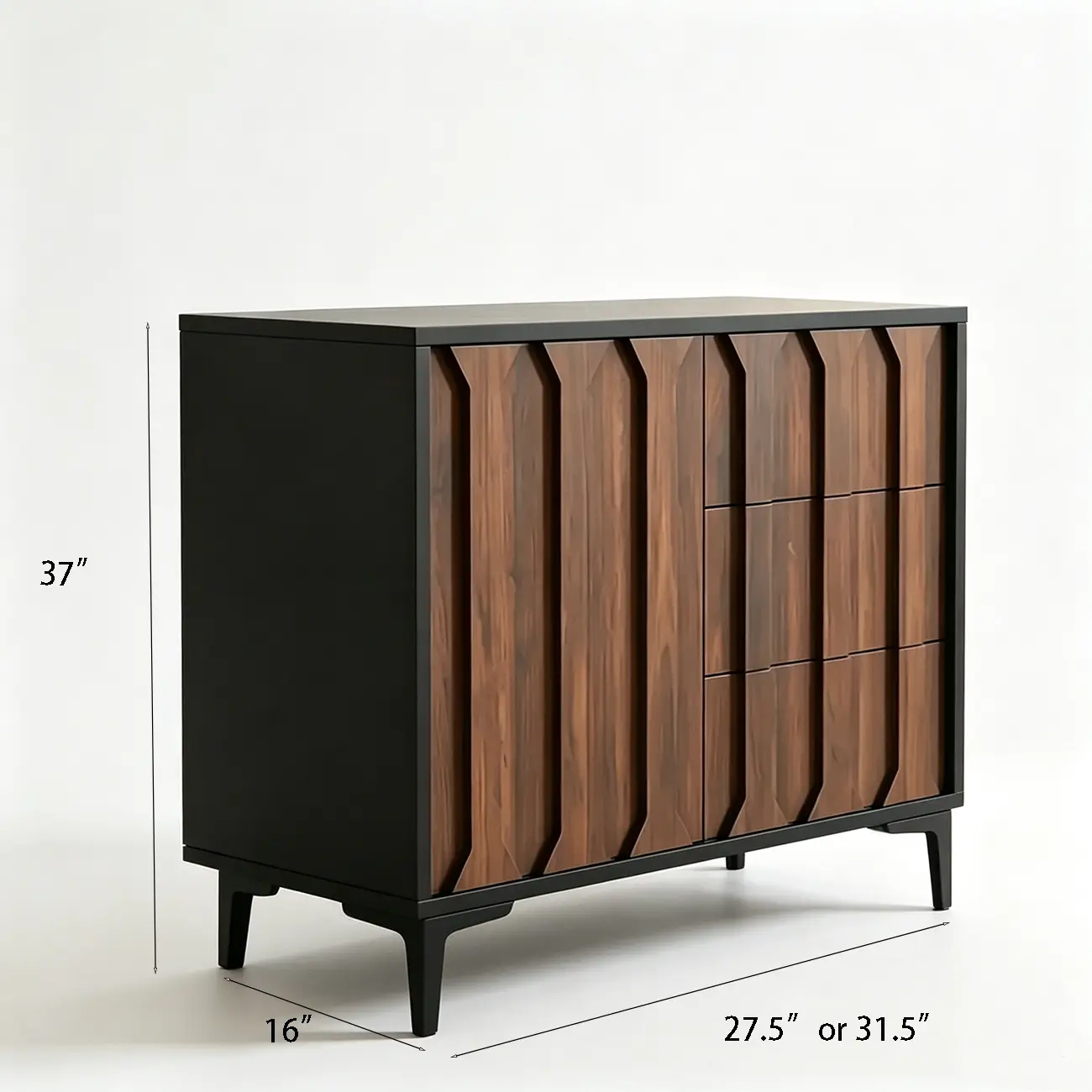 Mid-Century Modern Wood Combo Dresser with Storage Image - 8 | homeyfad