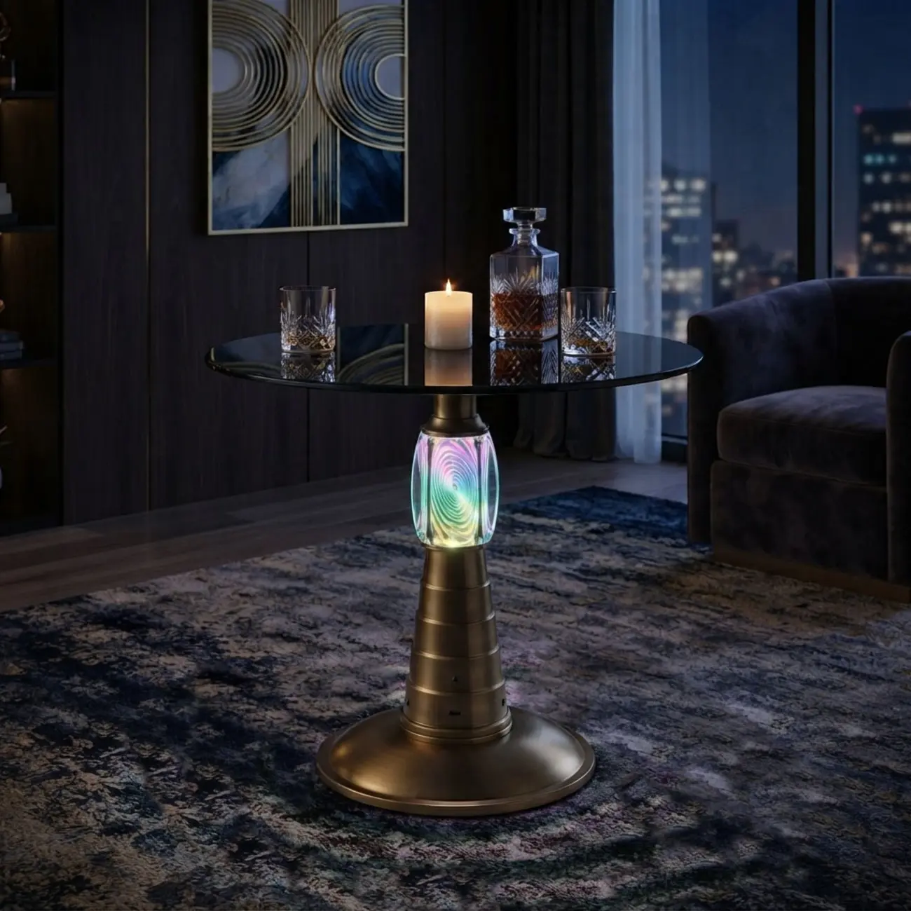 Modern Smart LED Side Table with Built-in Bluetooth Speaker Image - 8 | homeyfad