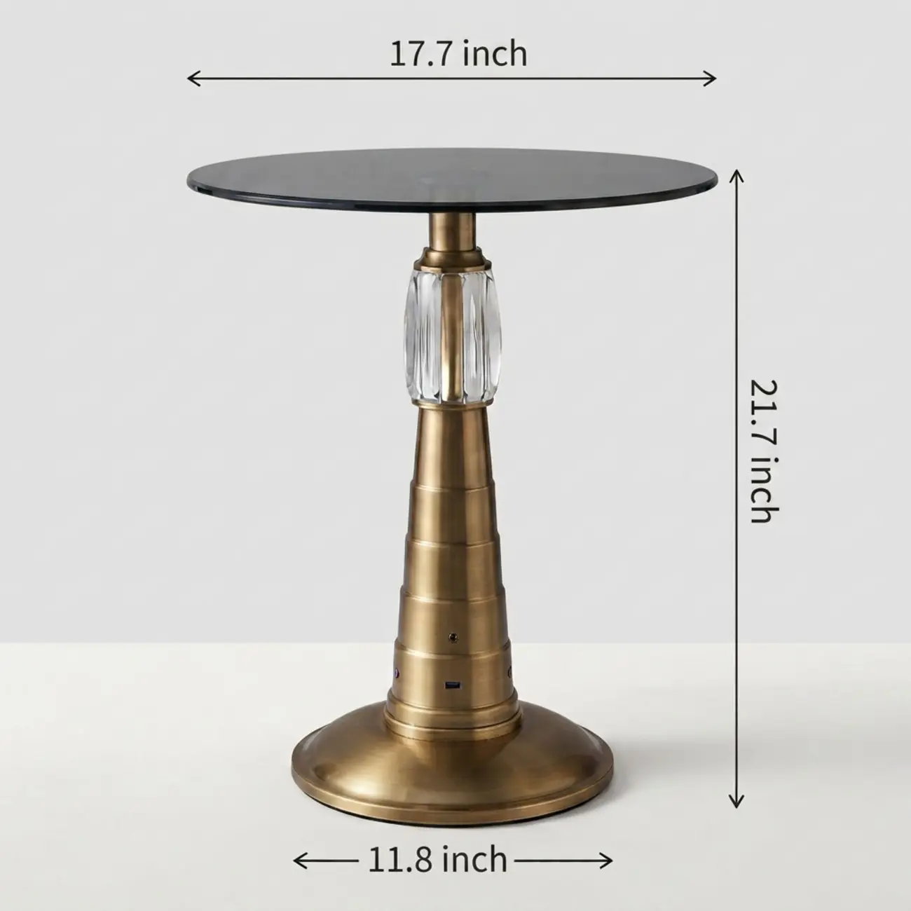 Modern Smart LED Side Table with Built-in Bluetooth Speaker #size | homeyfad