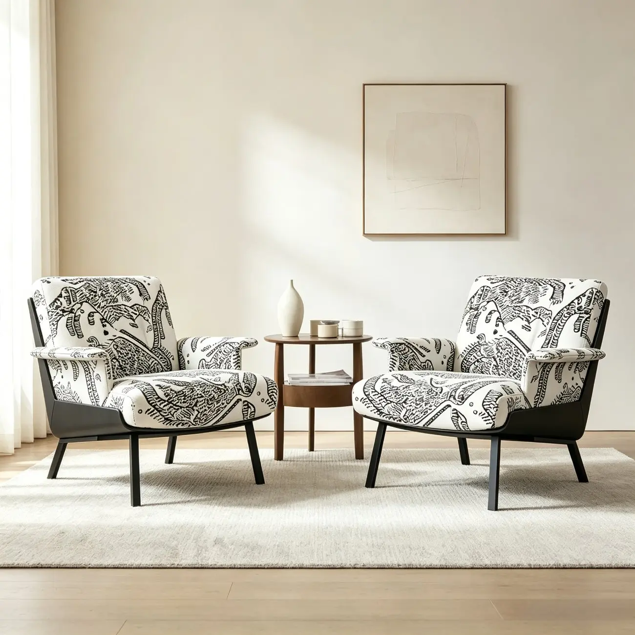 Art Deco Flannel Tufted Back Accent Chair with Arms Image - 14 | homeyfad