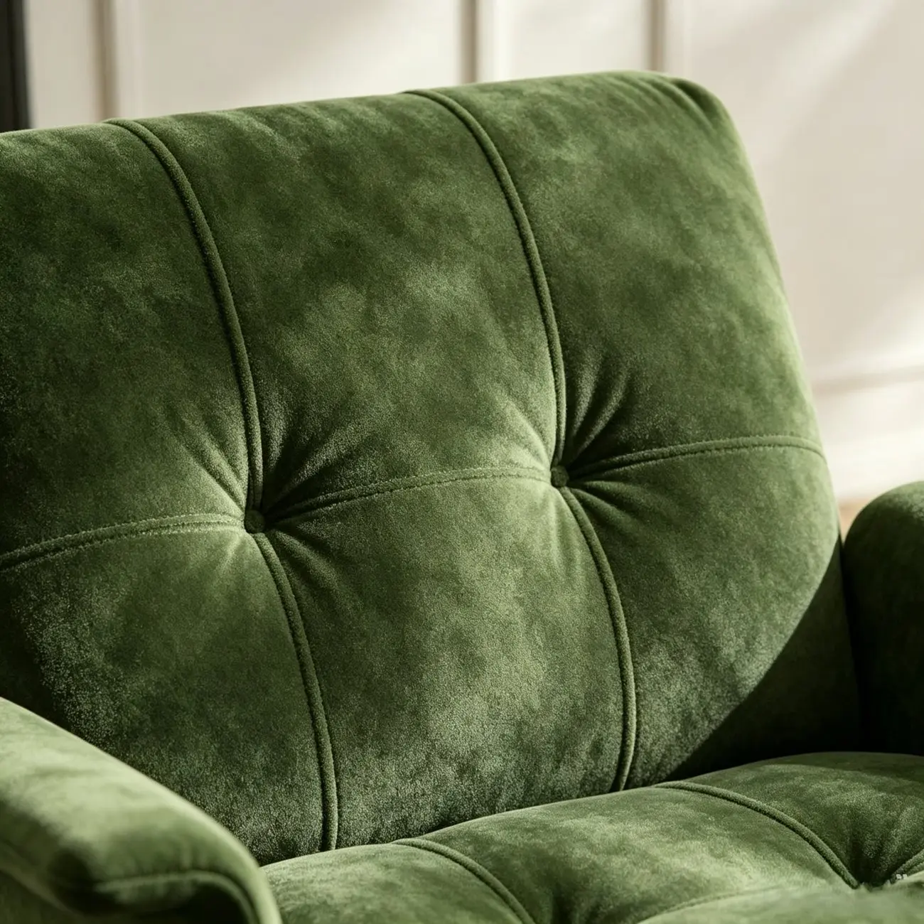 Art Deco Flannel Tufted Back Accent Chair with Arms Image - 7 | homeyfad