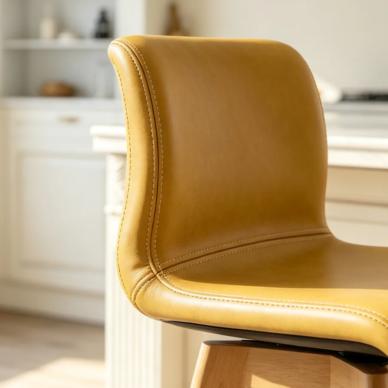 Saddle Seat Leather Counter Height Low Back Swivel Bar Stools Image - 7 | homeyfad