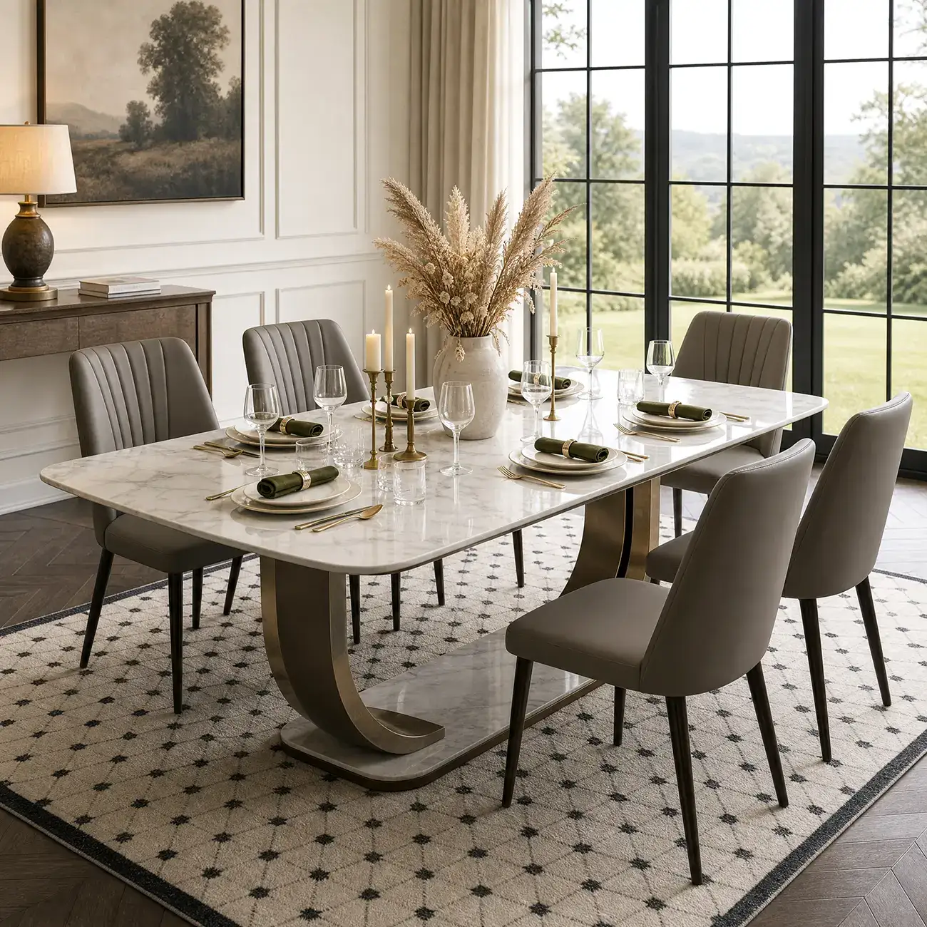 Modern Vertical Channel-tufted Back Faux Leather Dining Chairs Image - 4 | homeyfad