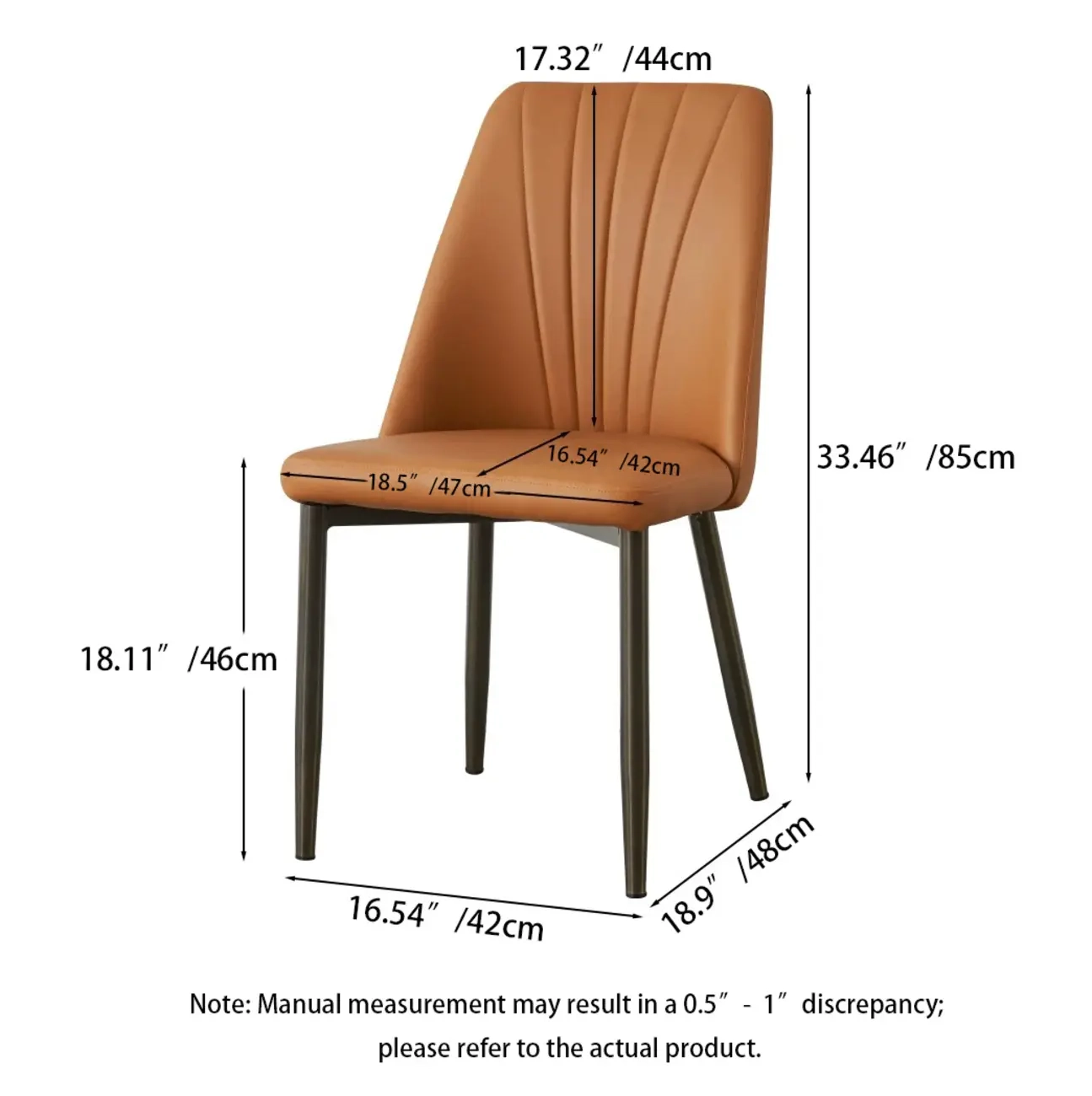 Modern Vertical Channel-tufted Back Faux Leather Dining Chairs Image - 9 | homeyfad