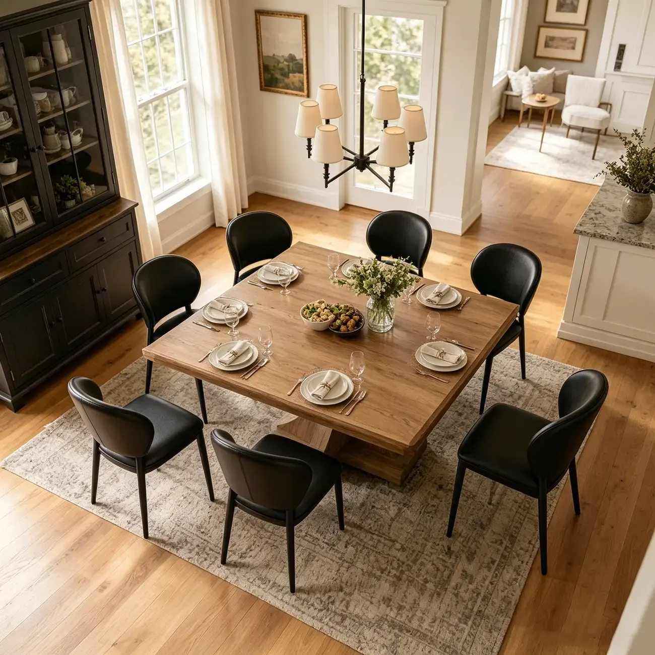 Contemporary Leather Open Curved-back Dining Chairs Set Of 2 Image - 8 | homeyfad