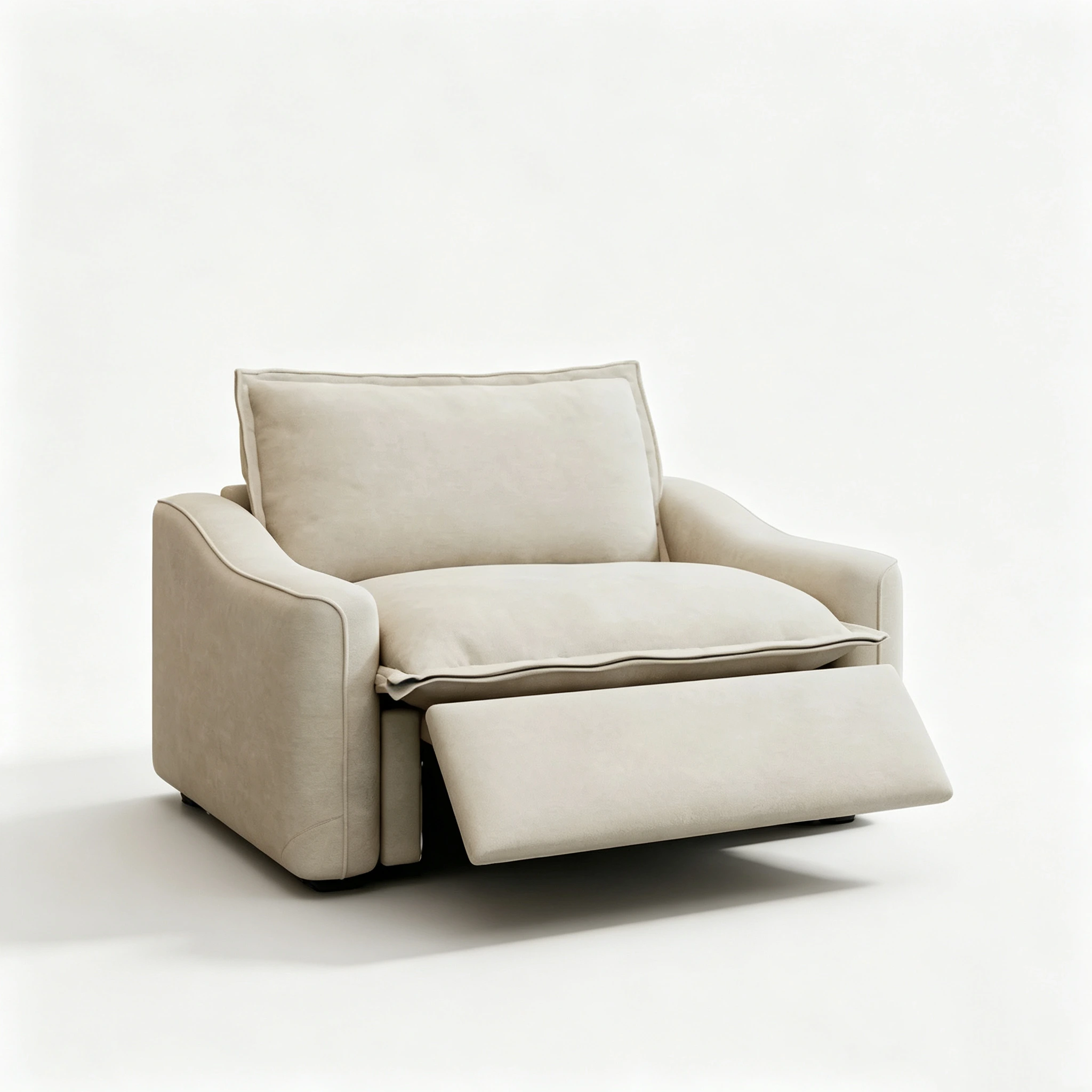 Beige Modern Living Room Power Reclining Sofa With Adjustable Footrest Image - 18 | homeyfad
