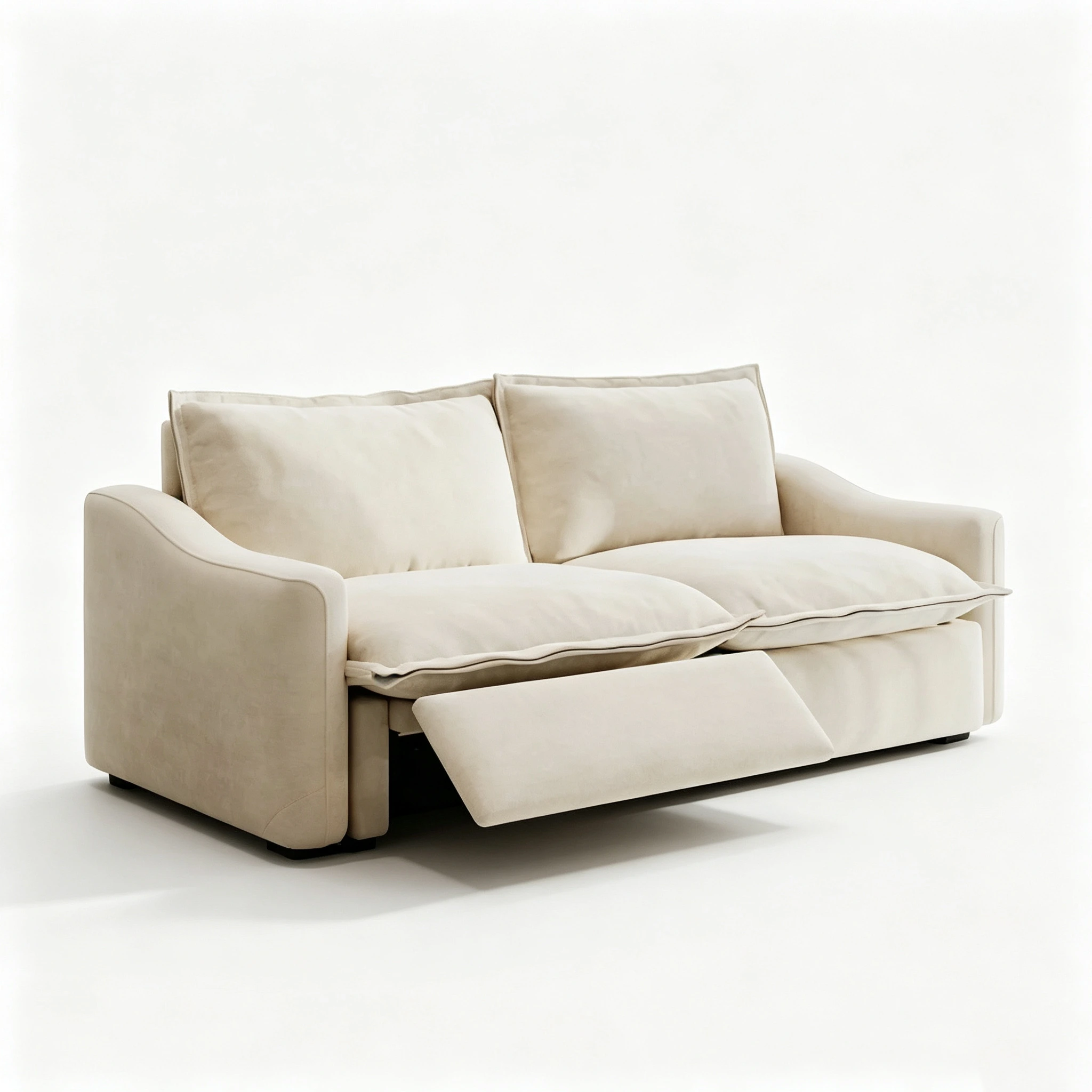 Beige Modern Living Room Power Reclining Sofa With Adjustable Footrest Image - 19 | homeyfad