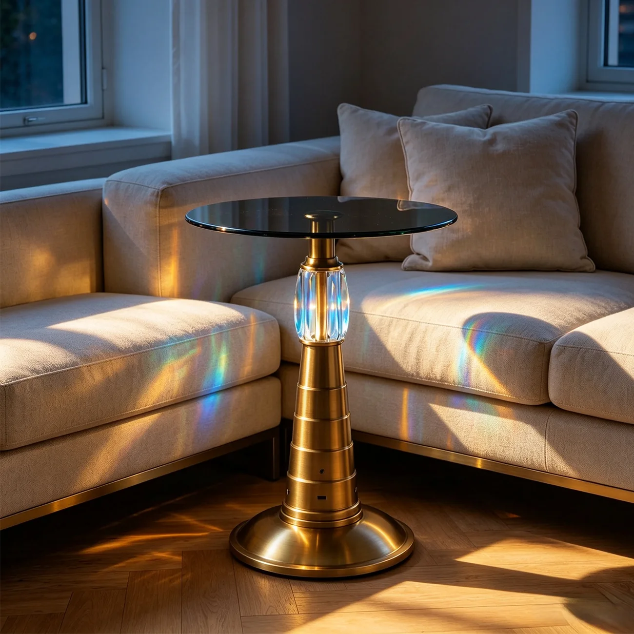 Modern Smart LED Side Table with Built-in Bluetooth Speaker Image - 1 | homeyfad