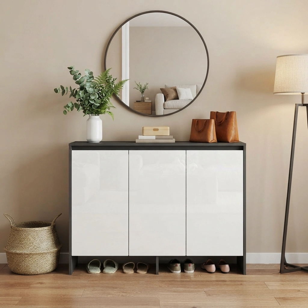 Minimalist 5-tier Entryway Wood Shoe Storage Cabinet With Adjustable Shelves Image - 6 | homeyfad