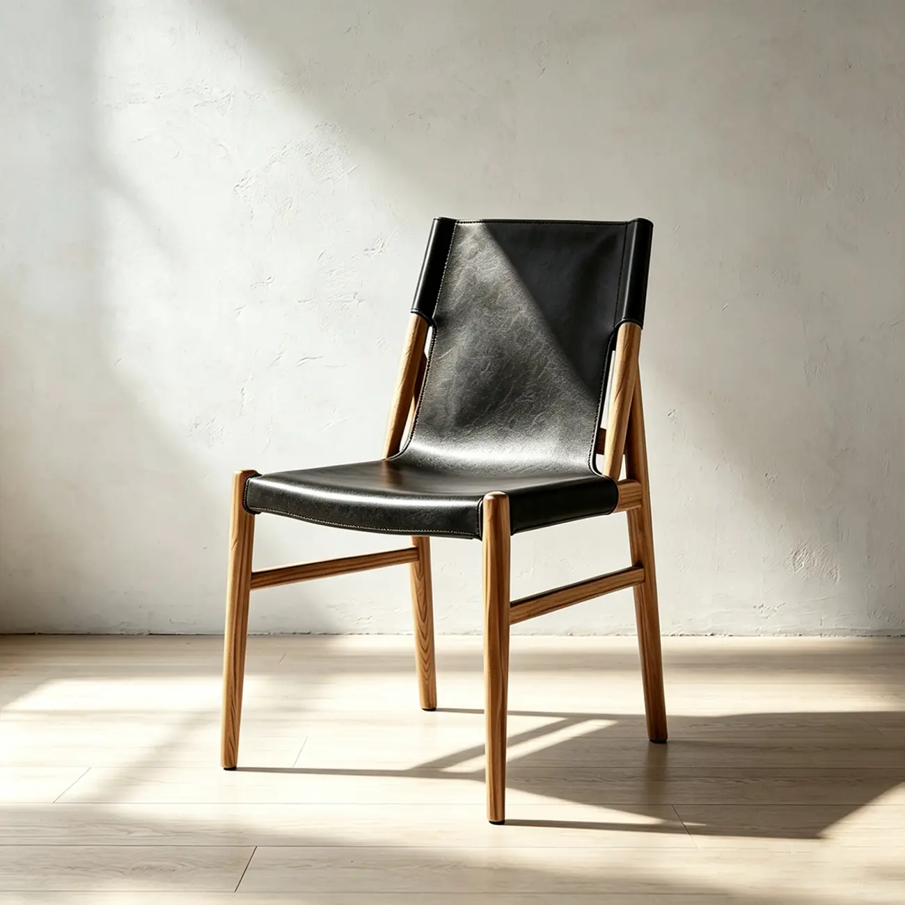 Mid-century Modern Saddle Leather Dining Chairs Carbon Steel Frame Image - 20 | homeyfad