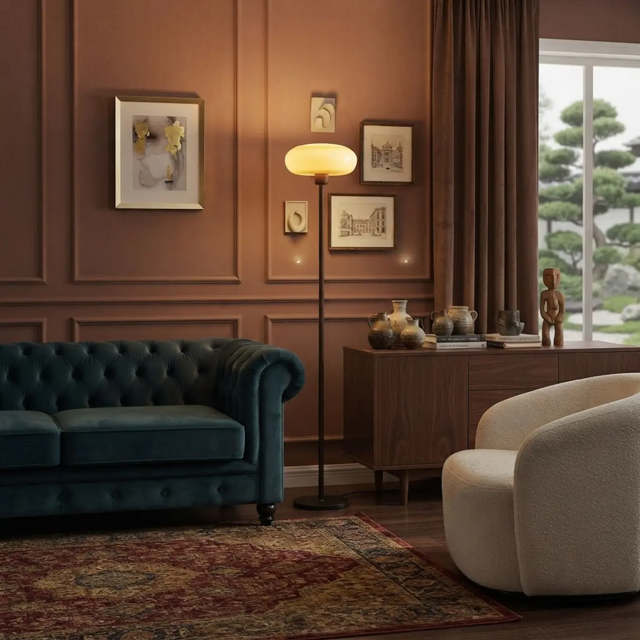 Modern Dimmable LED Floor Lamp with Glass Shade Image - 11 | homeyfad
