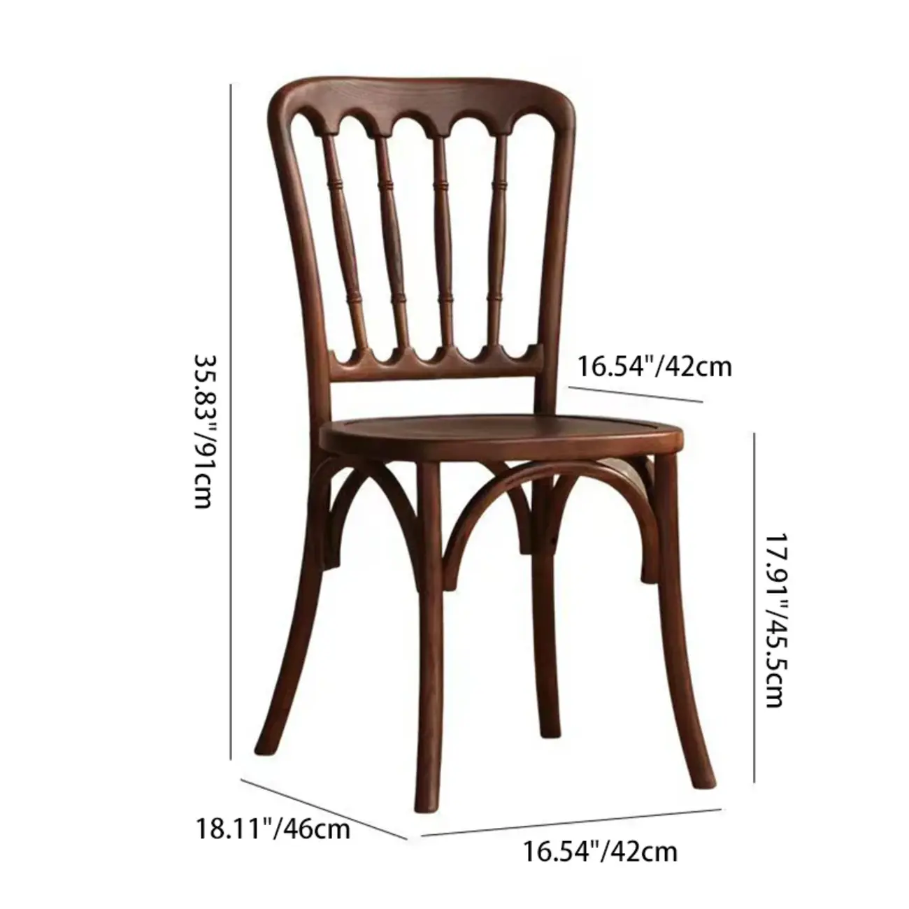 Vintage Bentwood Solid Wood Dining Chairs Set of 2 #size | homeyfad