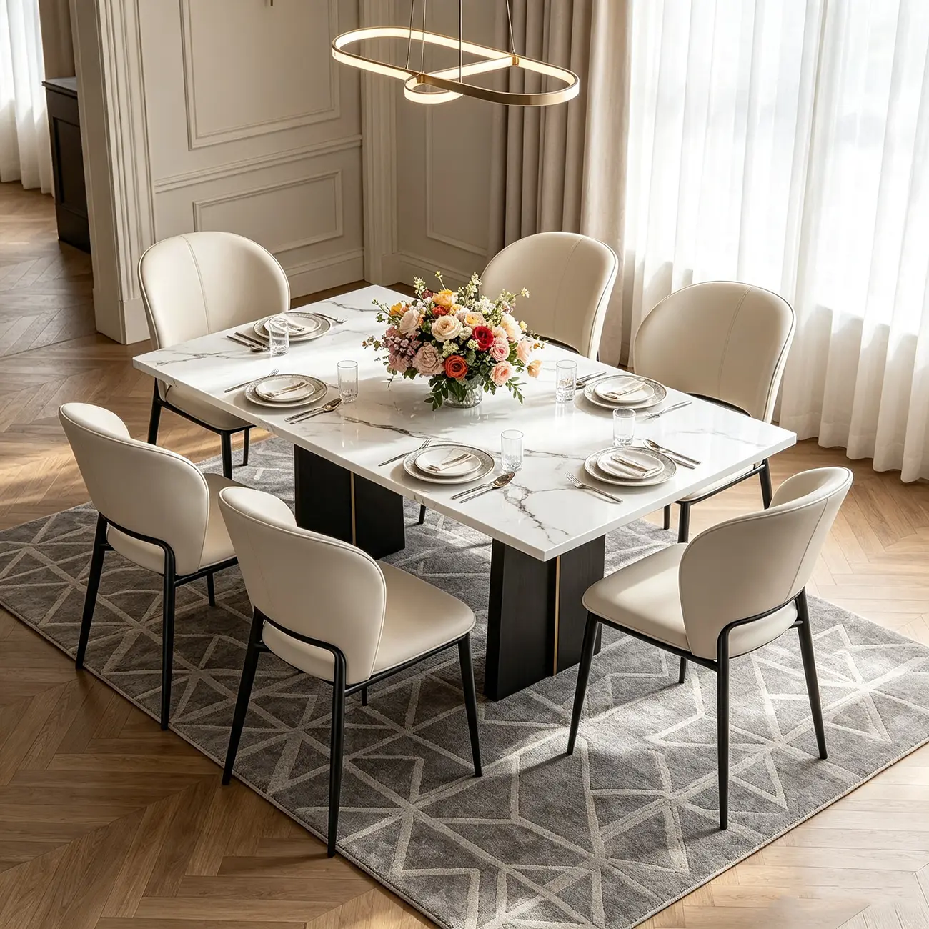 Modern Faux Leather Curved Low Back Dining Chair Image - 2 | homeyfad