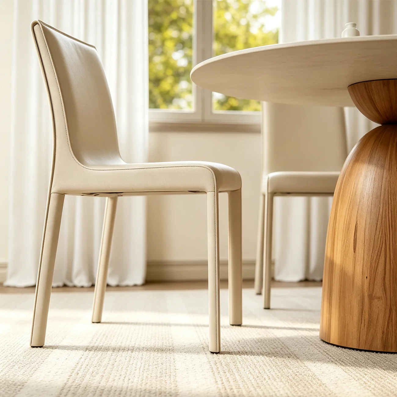 Modern Faux Leather Armless Dining Chair for Kitchen Image - 9 | homeyfad