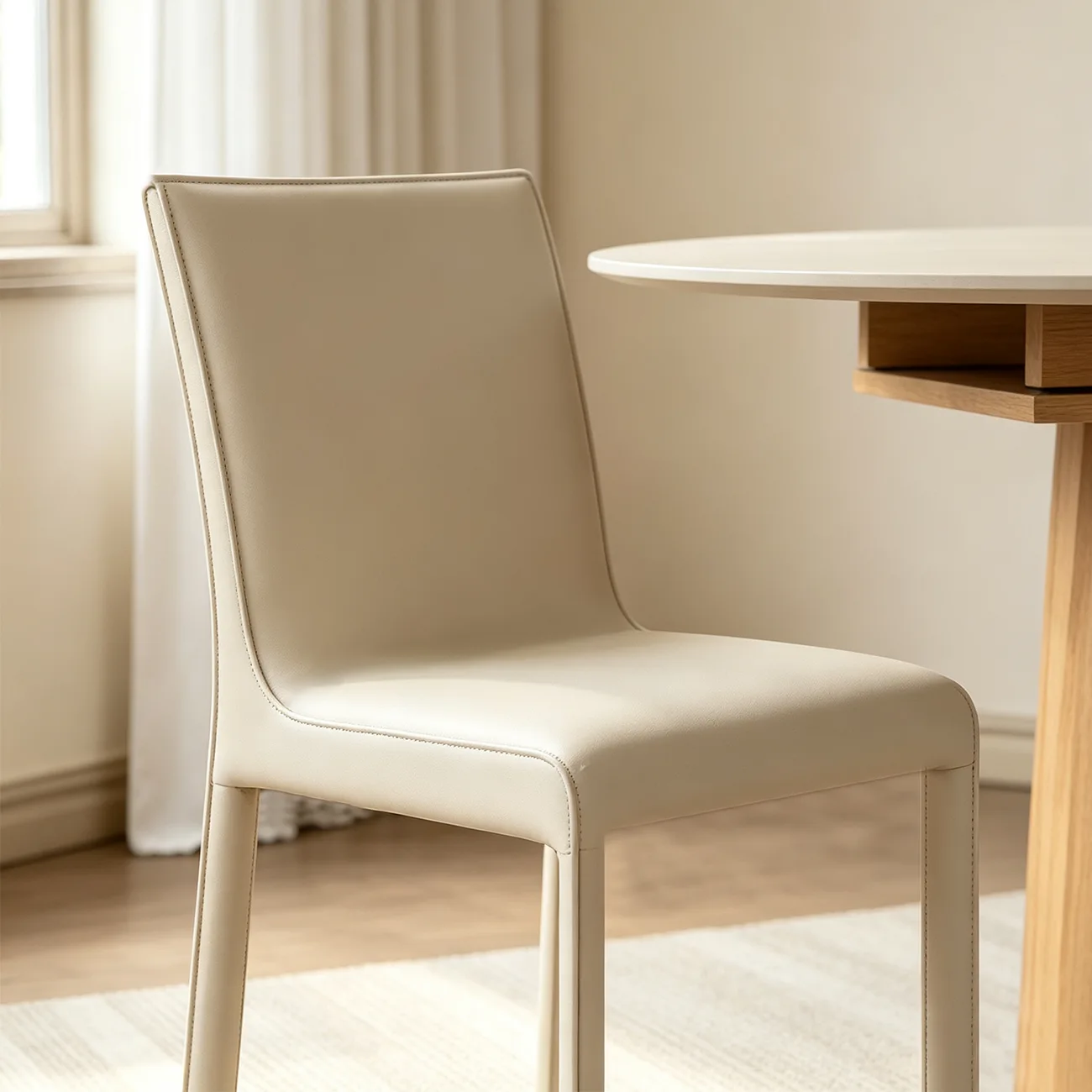 Modern Faux Leather Armless Dining Chair for Kitchen Image - 6 | homeyfad