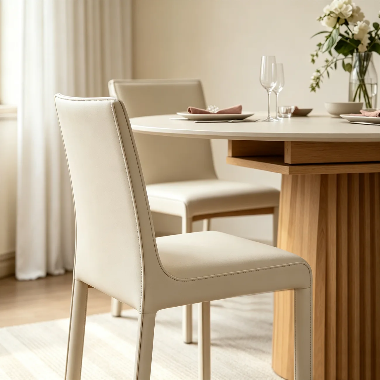 Modern Faux Leather Armless Dining Chair for Kitchen Image - 8 | homeyfad