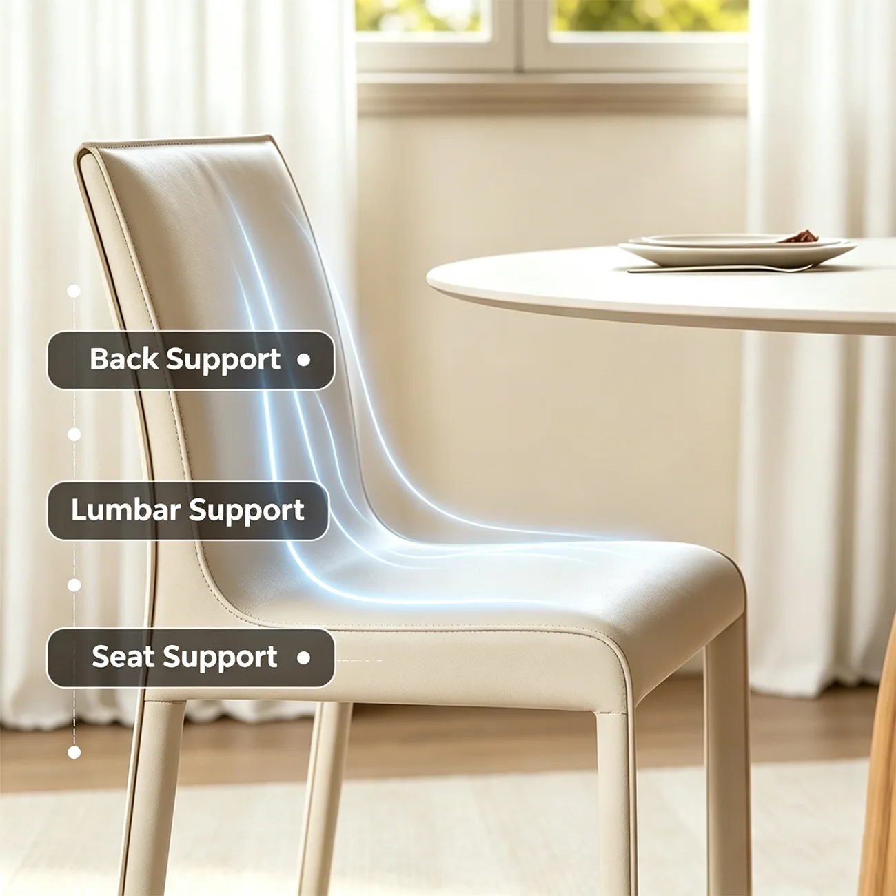 Modern Faux Leather Armless Dining Chair for Kitchen Image - 5 | homeyfad