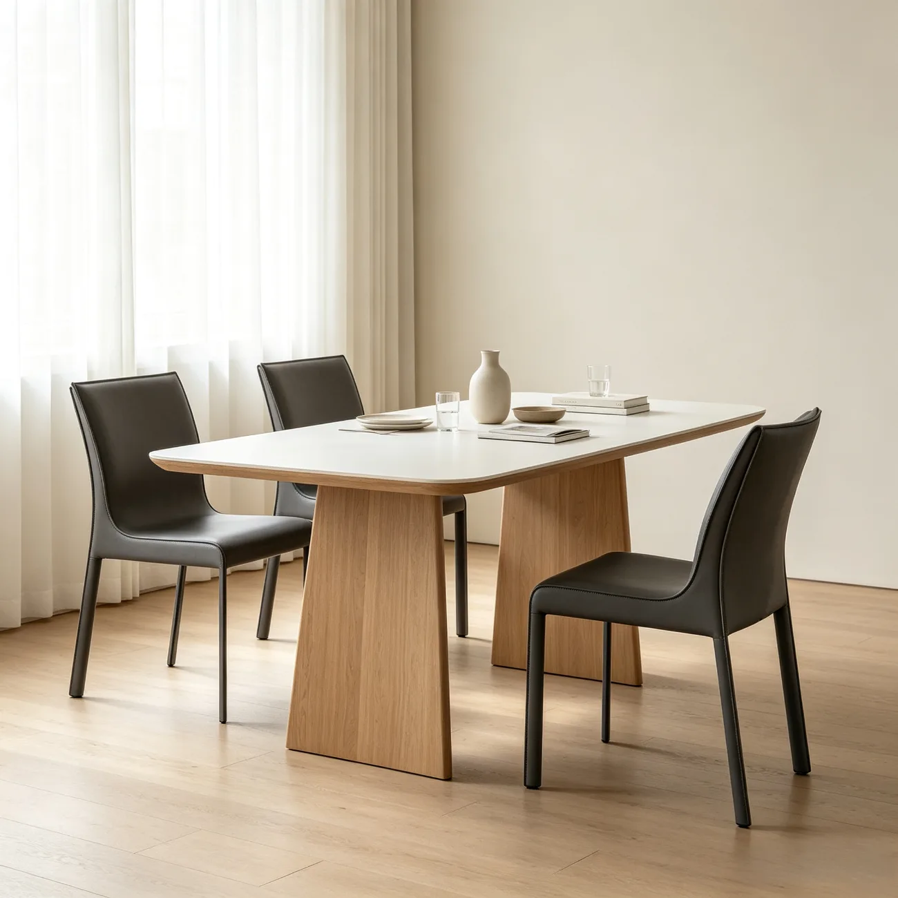 Modern Faux Leather Armless Dining Chair for Kitchen Image - 14 | homeyfad