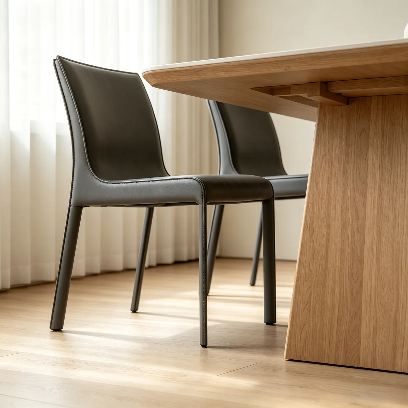 Modern Faux Leather Armless Dining Chair for Kitchen Image - 13 | homeyfad