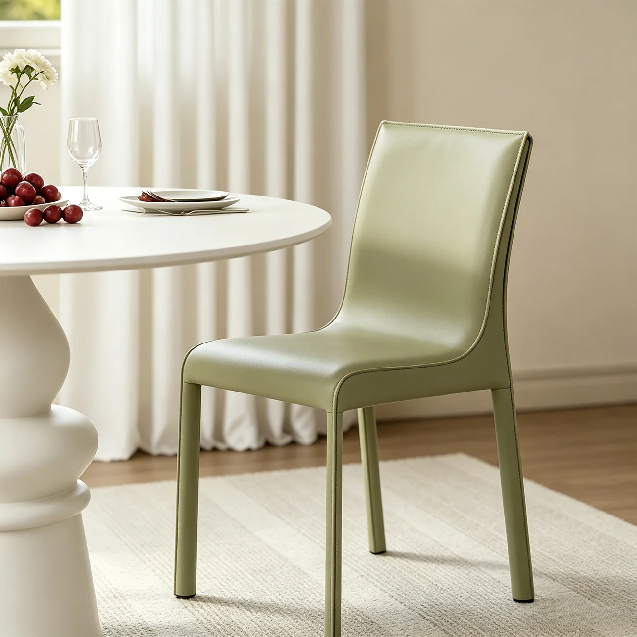 Modern Faux Leather Armless Dining Chair for Kitchen Image - 10 | homeyfad