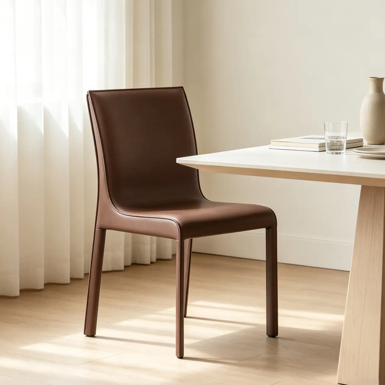 Modern Faux Leather Armless Dining Chair for Kitchen Image - 16 | homeyfad