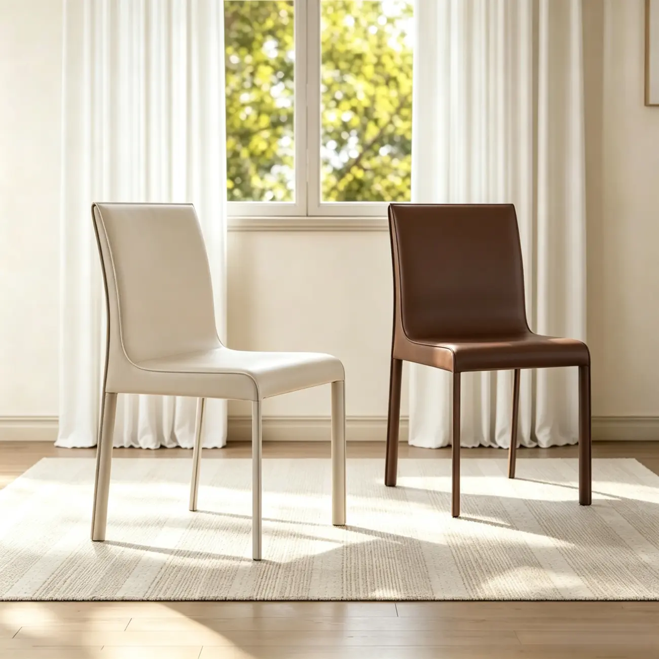 Modern Faux Leather Armless Dining Chair for Kitchen Image - 1 | homeyfad