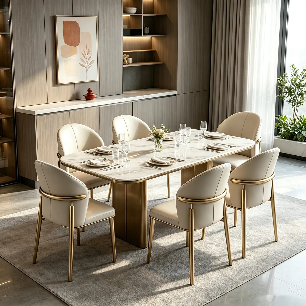 Glam Armless Genuine Leather Dining Chairs With Metal Legs Image - 8 | homeyfad