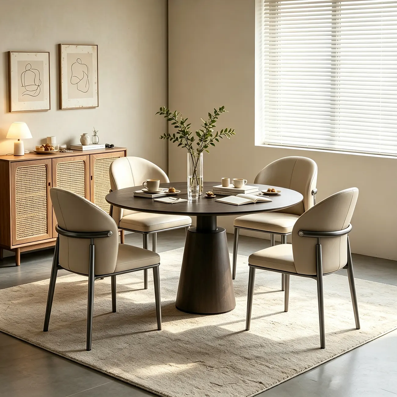 Glam Armless Genuine Leather Dining Chairs With Metal Legs Image - 2 | homeyfad