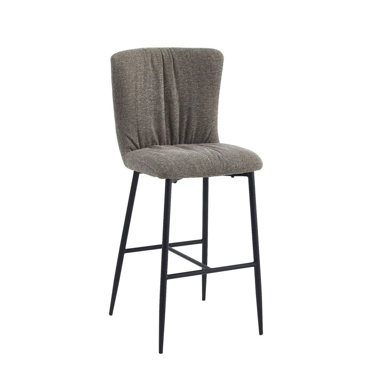 Scandinavian Chenille Upholstered 30" Seat Height Armless Bar Stool Image - 16 | homeyfad