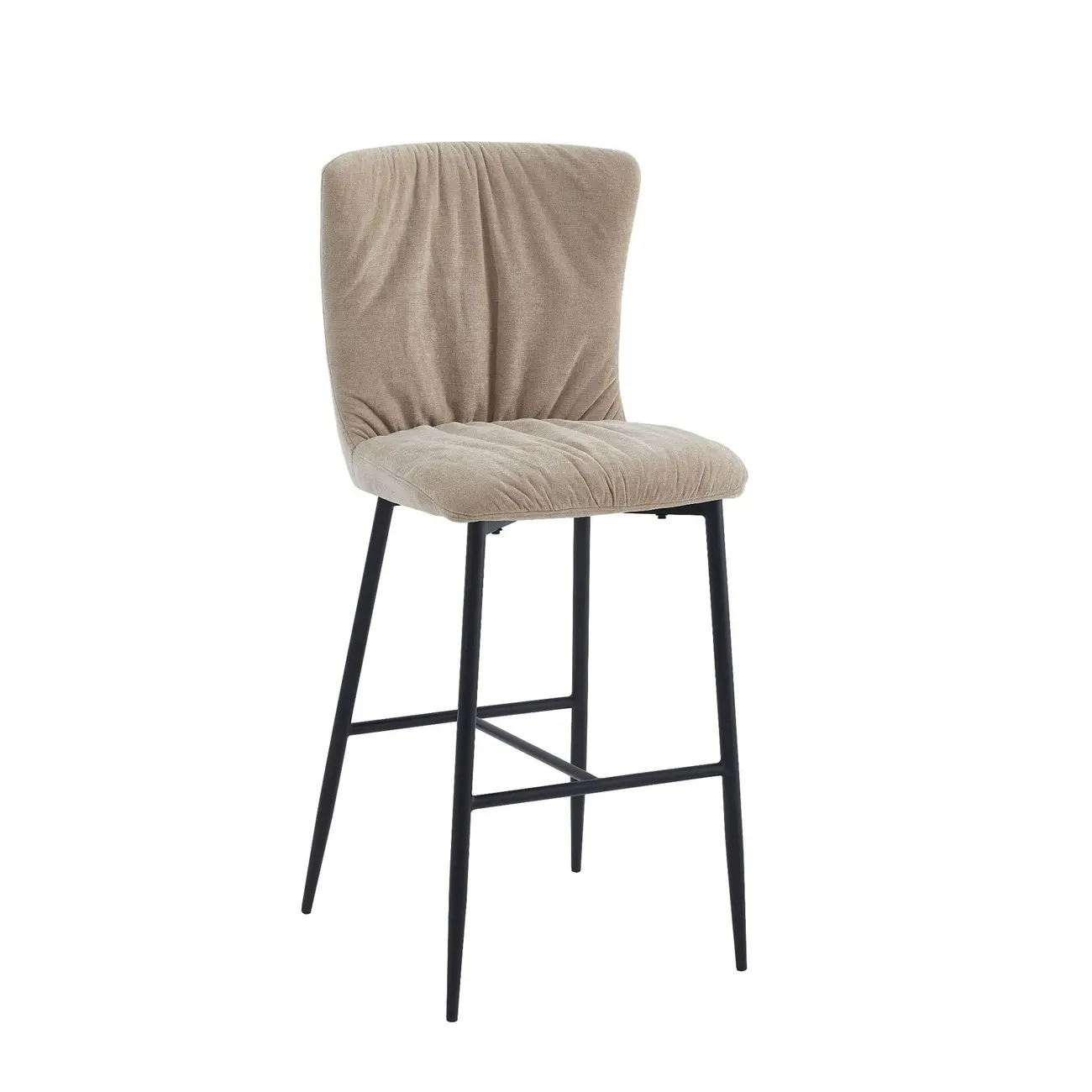 Scandinavian Chenille Upholstered 30" Seat Height Armless Bar Stool Image - 17 | homeyfad