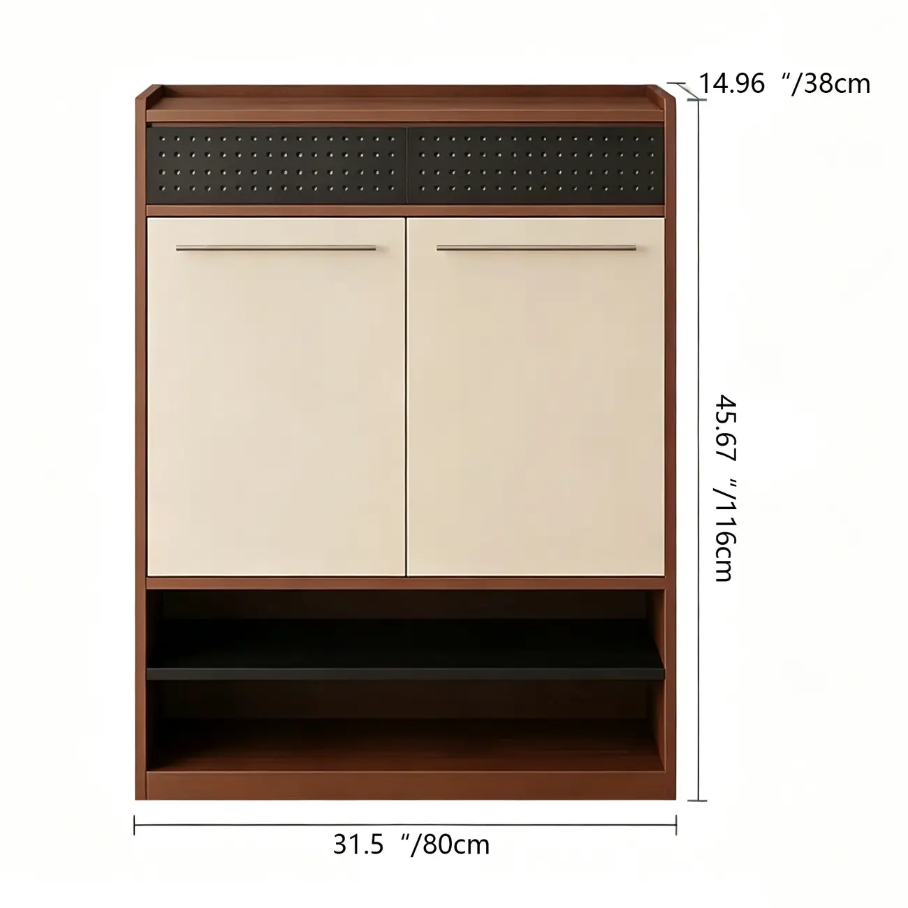 Modern Wooden Entryway Shoe Storage Cabinet With Magnetic Back Panel Image - 19 | homeyfad