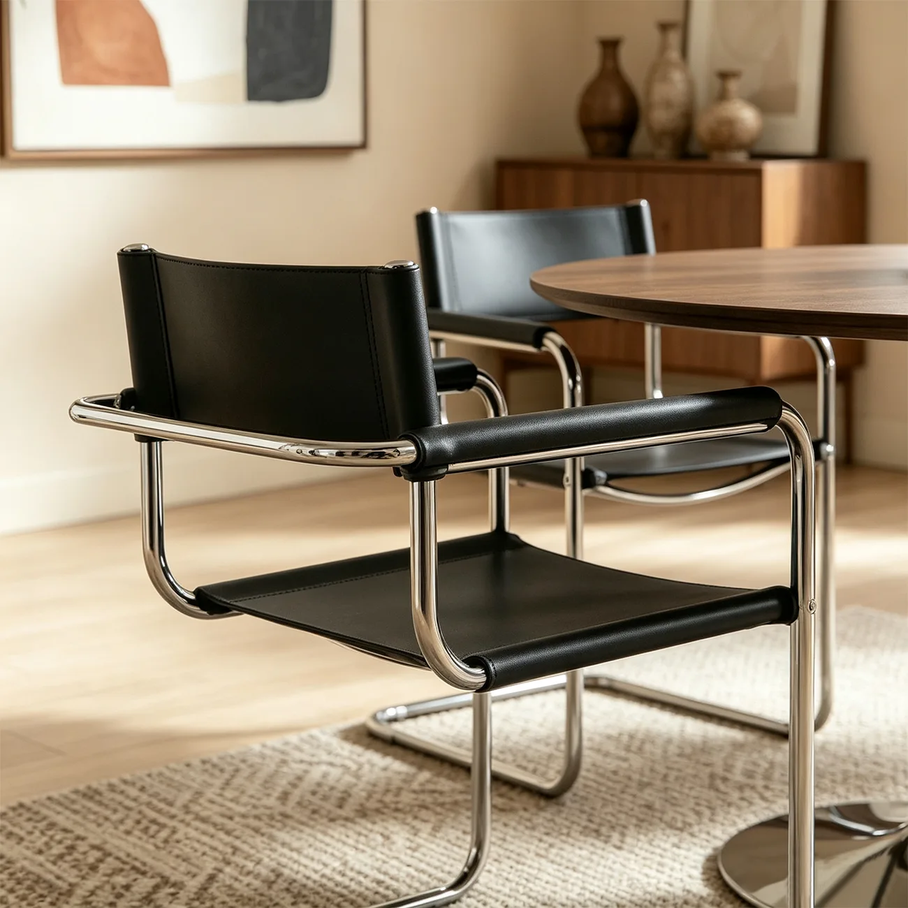 Modern Stainless Steel Open Back Arm Dining Chair Image - 7 | homeyfad