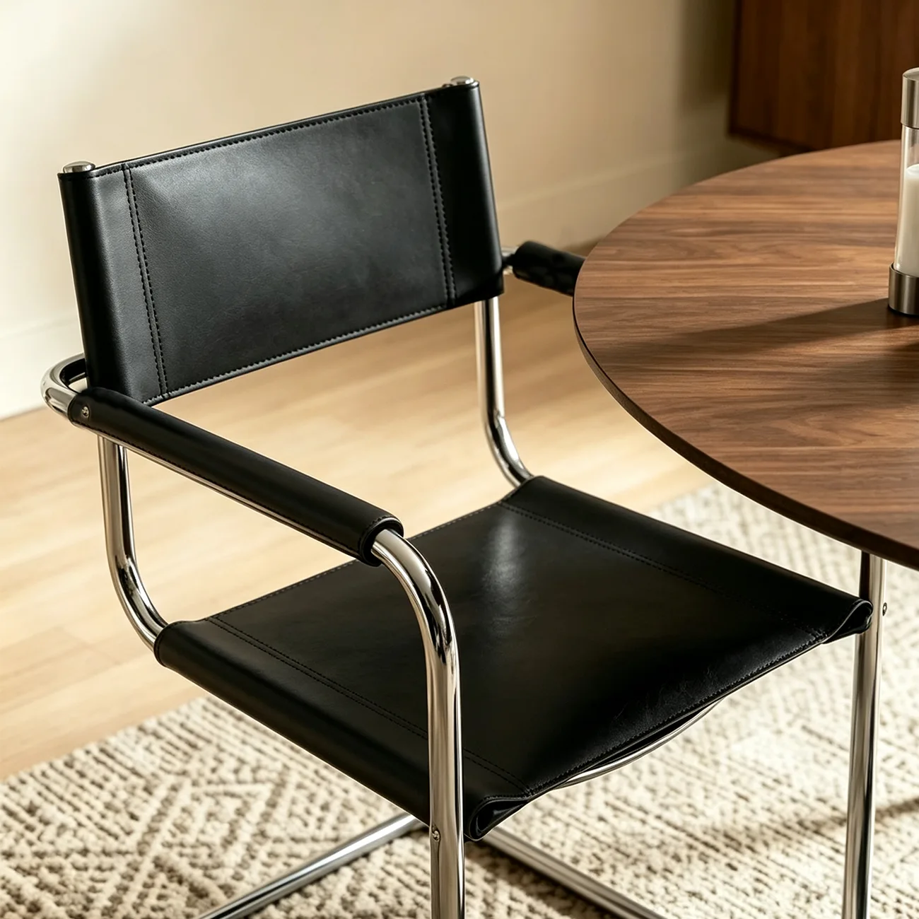 Modern Stainless Steel Open Back Arm Dining Chair Image - 6 | homeyfad