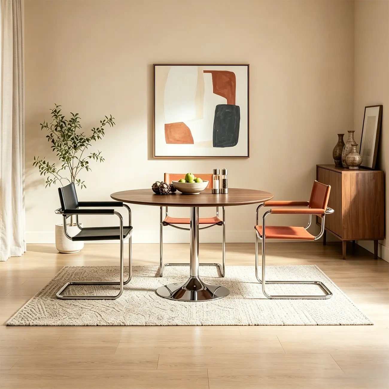 Modern Stainless Steel Open Back Arm Dining Chair Image - 4 | homeyfad